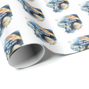 Papel De Regalo Fiesta de Baby Shower Cuenta Regresiva Planetas de
