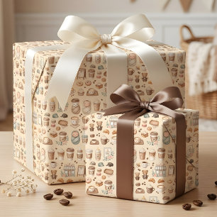 Papel De Regalo Fiesta de Baby Shower 'El Bebé Está Preparando Caf