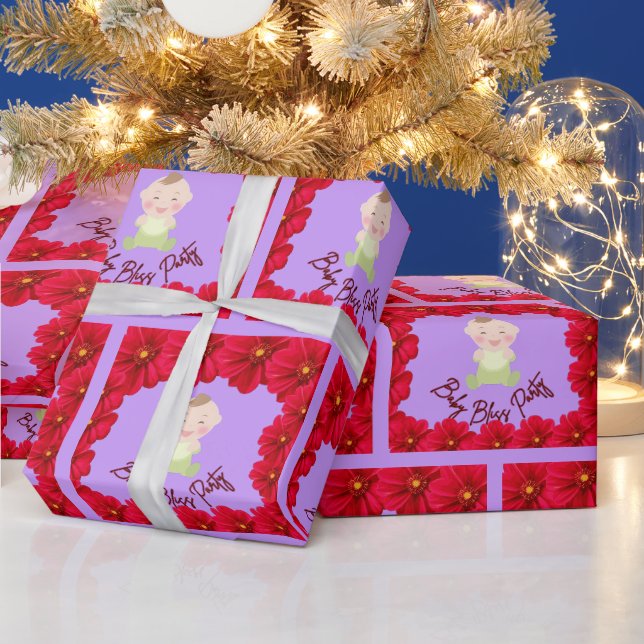 Papel De Regalo Fiesta de bebé Bliss rosa pálido (Vacaciones)