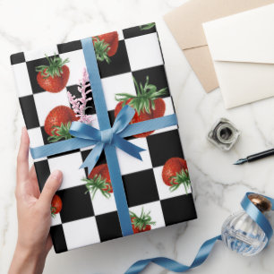 Papel De Regalo Fiesta de Bebé con Patrón de Fresa