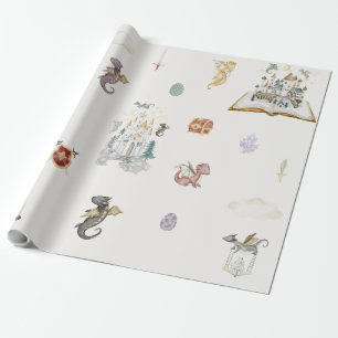 Papel De Regalo Fiesta de Bebé del Dragón Boho Storybook