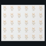 Papel De Regalo Fiesta de boda con monograma naranja añadir nombre<br><div class="desc">diseño hermoso</div>
