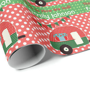 Papel De Regalo Fiesta de camping retro Suministros Personalizado 