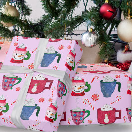 Papel De Regalo Fiesta de Chocolate Caliente con Menta