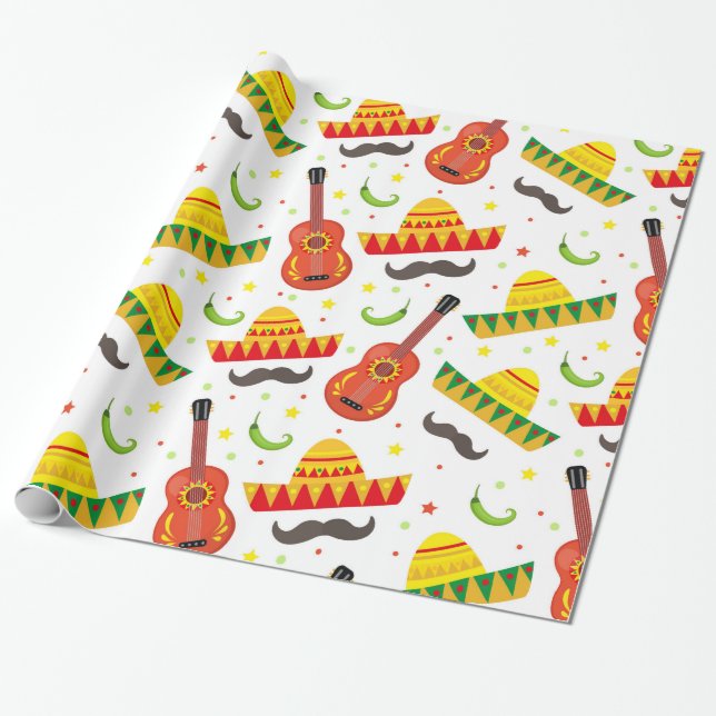 Papel De Regalo Fiesta de Cinco de Mayo en el día de fiesta de (Desenrollado)