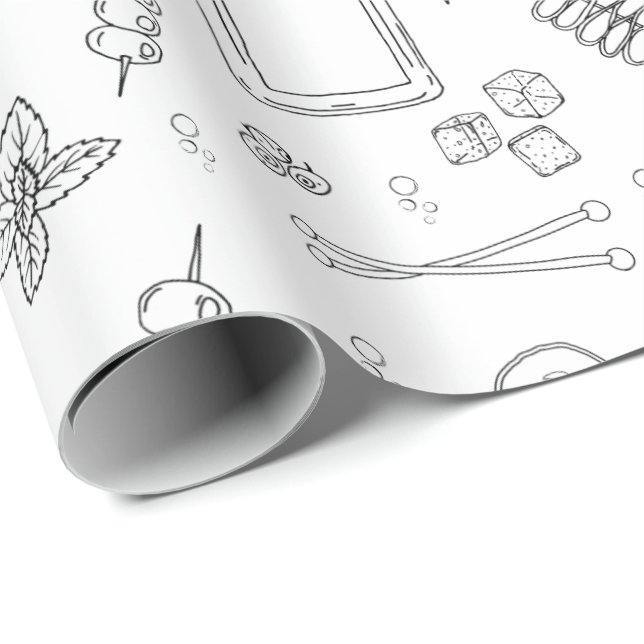 Papel De Regalo Fiesta de cócteles Gin and Tonic Gin Drinker (Esquina del rollo)