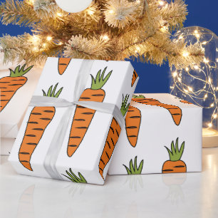 Papel De Regalo Fiesta de Comida Saludable Verduras Zanahoria