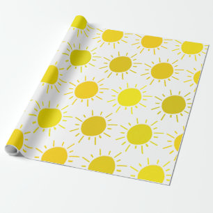 Papel De Regalo Fiesta de cumpleaños amarilla caprichosa de Sun de