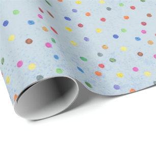 Papel De Regalo Fiesta de Cumpleaños Azul Cue la Confeti