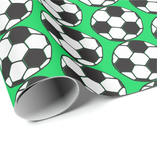 Papel De Regalo Fiesta de cumpleaños con motivo del fútbol (Esquina del rollo)