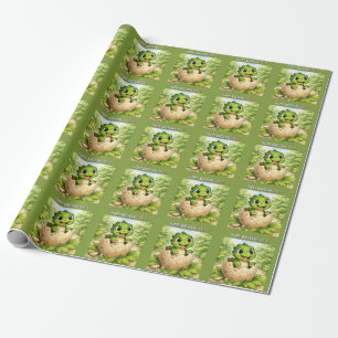 Papel De Regalo Fiesta de Cumpleaños de Bebé Dinosaurio Adorable p