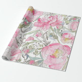 Papel De Regalo Fiesta de Cumpleaños de Bodas con Acuarela Floral 