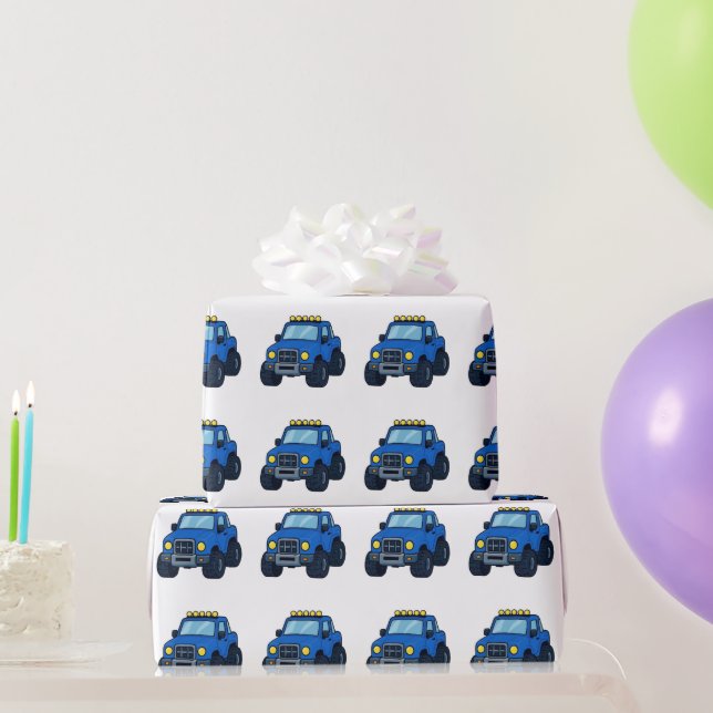 Papel De Regalo Fiesta de cumpleaños de camiones monstruo para niñ (Regalos de fiesta)