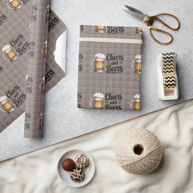 Papel De Regalo Fiesta de Cumpleaños de Cheers y Cervezas para Adu (Artesanía)