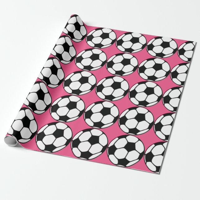 Papel De Regalo Fiesta de cumpleaños de Chica Rosado de la pelota  (Desenrollado)