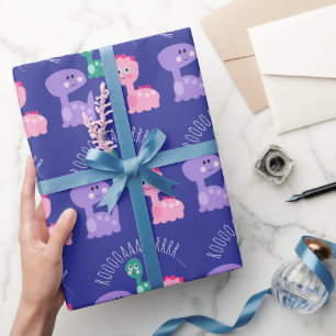 Papel De Regalo Fiesta de Cumpleaños de Dinosaurio Adorable Colori