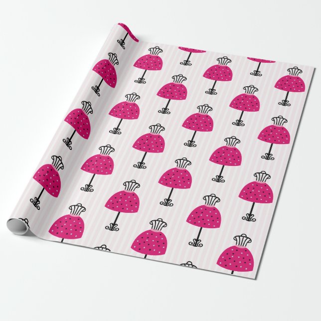 Papel De Regalo Fiesta de cumpleaños de Diva de Moda Glam (Desenrollado)