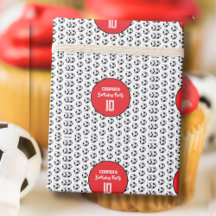Fiesta de Cumpleaños de Fútbol Niño Rojo