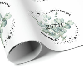 Papel De Regalo Fiesta de cumpleaños de Green Floral Sky Star