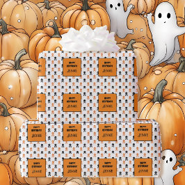 Papel De Regalo Fiesta de cumpleaños de Halloween Añadir nombres a
