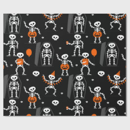 Papel De Regalo fiesta de cumpleaños de halloween esqueleto ataúd