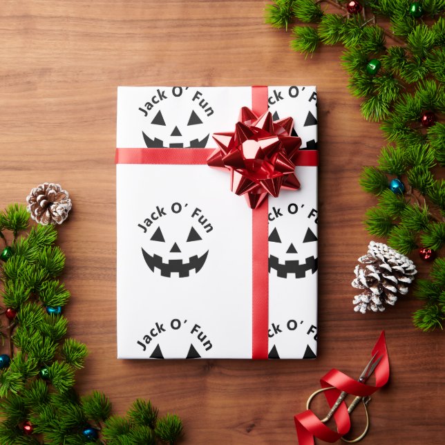 Papel De Regalo Fiesta de cumpleaños de Halloween | Jack O' Fun Pu (Regalo de vacaciones)