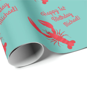 Papel De Regalo Fiesta de Cumpleaños de Hervido de Langosta Lindo 