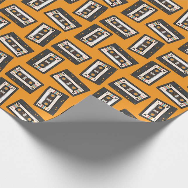 Papel De Regalo Fiesta de cumpleaños de la cinta Cassette de la Re (Esquina)