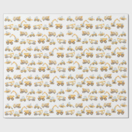 Papel De Regalo Fiesta de cumpleaños de los camiones de construcci