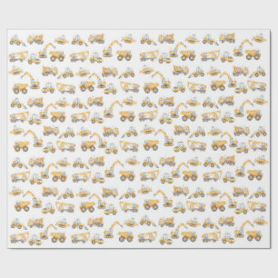 Papel De Regalo Fiesta de cumpleaños de los camiones de construcci