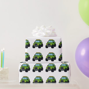 Papel De Regalo Fiesta de cumpleaños de Monster Truck para niños