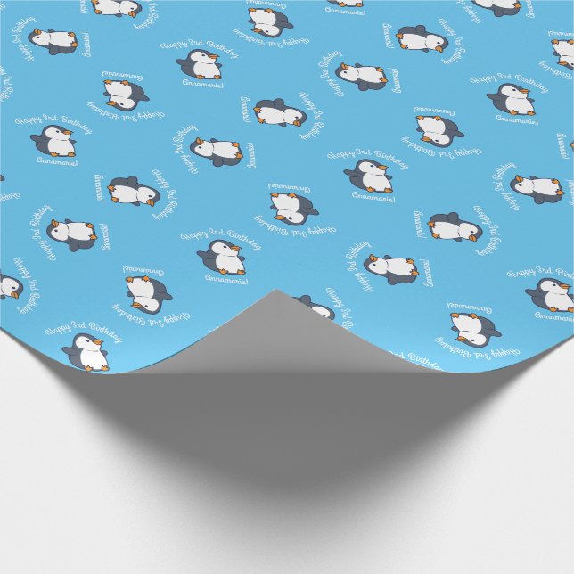 Papel De Regalo Fiesta de cumpleaños de niños de invierno de Cute  (Esquina)