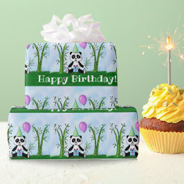 Papel De Regalo Fiesta de Cumpleaños de Panda
