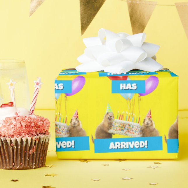 Papel De Regalo Fiesta de Cumpleaños de Perro de la Pradera (Fiesta de cumpleaños )