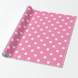 Papel De Regalo Fiesta de cumpleaños de puntos de polka rosa y bla<br><div class="desc">papel de envoltura de personalizado</div>