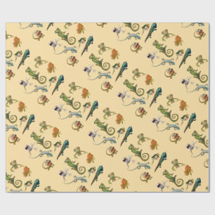 Papel De Regalo Fiesta de cumpleaños de Reptile Brillante