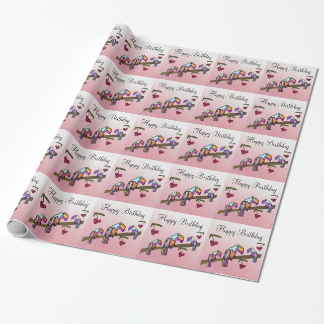 Papel De Regalo Fiesta de cumpleaños de Toucans (Desenrollado)