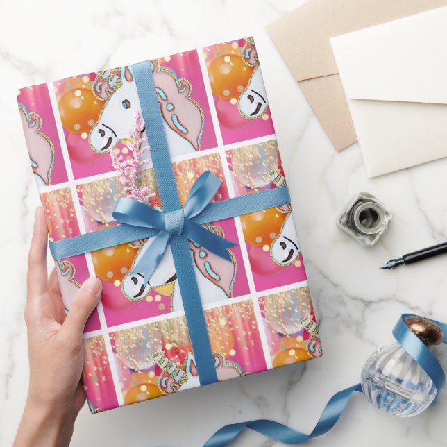 Papel De Regalo Fiesta de cumpleaños de unicornio  (Regalar)