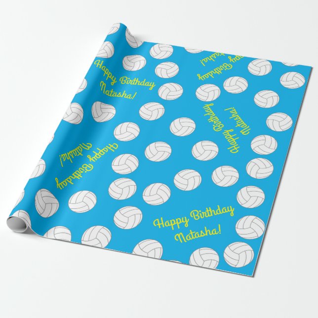 Papel De Regalo Fiesta de cumpleaños de voleibol (Desenrollado)