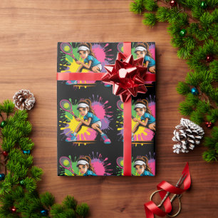 Papel De Regalo Fiesta de cumpleaños del Chica Estrella de Tenis