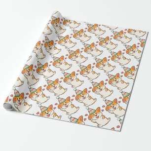Papel De Regalo Fiesta de cumpleaños del Corgi