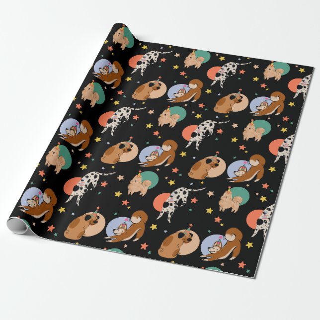 Papel De Regalo Fiesta de cumpleaños del perro (Desenrollado)