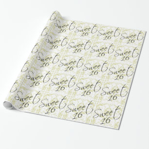 Papel De Regalo Fiesta de cumpleaños femenina del damasco de colo