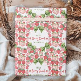 Papel De Regalo Fiesta de Cumpleaños Fresa Dulce de Bayas 7º Cumpl