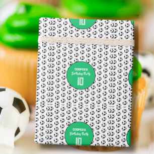 Papel De Regalo Fiesta de Cumpleaños Fútbol Niño Verde