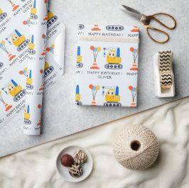 Papel De Regalo Fiesta de cumpleaños infantil con tema de construc
