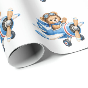 Papel De Regalo Fiesta de Cumpleaños número 1 de un Piloto Feliz