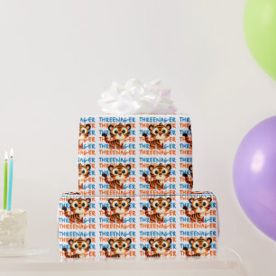 Papel De Regalo Fiesta de cumpleaños número 3 del niño tigre Three