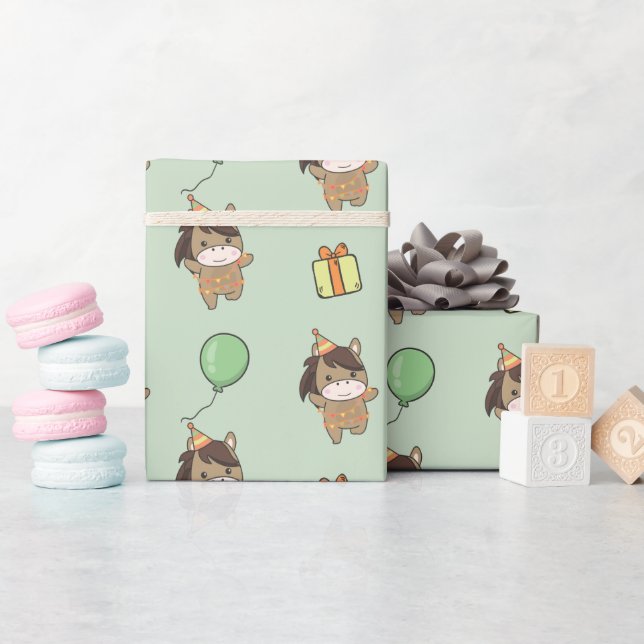 Papel De Regalo Fiesta de cumpleaños para la fiesta de cumpleaños  (Baby Shower)