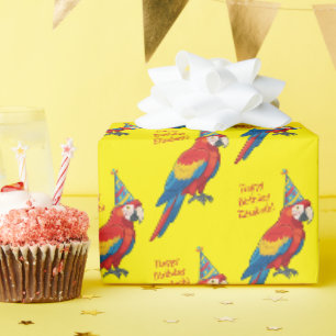 Papel De Regalo Fiesta de cumpleaños para niños loro